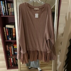 Free People Ribbed Long Sleeve Dress